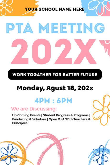 Copy of Joyful Pta Meeting | Pto Meeting Poster | PosterMyWall