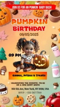 Joyful Pumpkin invitation Instagram Story template