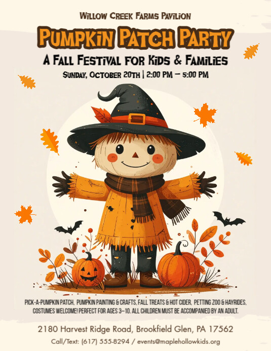 Joyful Pumpkin Patch Party Flyer Template | PosterMyWall