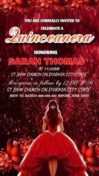 Joyful Quinceanera Birthday Invitation Video Status WhatsApp template