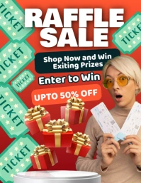 Joyful Raffle Sale  Flyer (us Letter) Pamflet (Letter AS) template