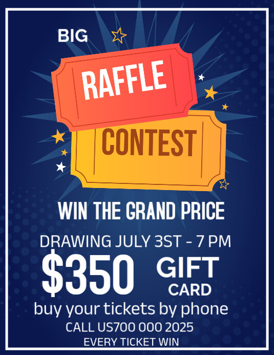 Joyful Raffle Ticket Flyer (us Letter) template