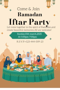 Joyful Ramadan Iftar Party Template Pinterest Graphic