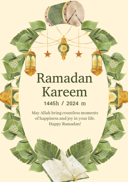 Joyful Ramadan Kareem A4 template