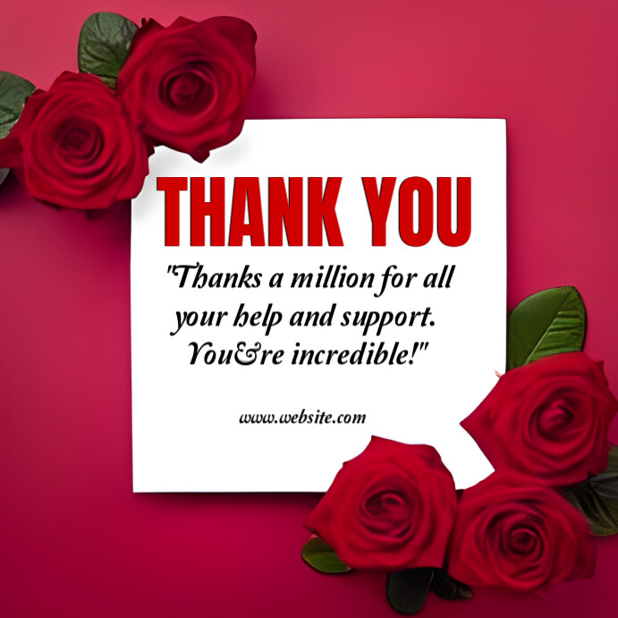 Joyful Red And White Background Pastel Thank You Instagram Post ...