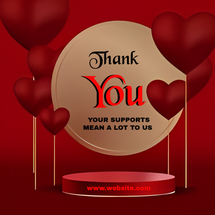 Copy of Joyful Red Background Pastel Thank You Instagram Post ...
