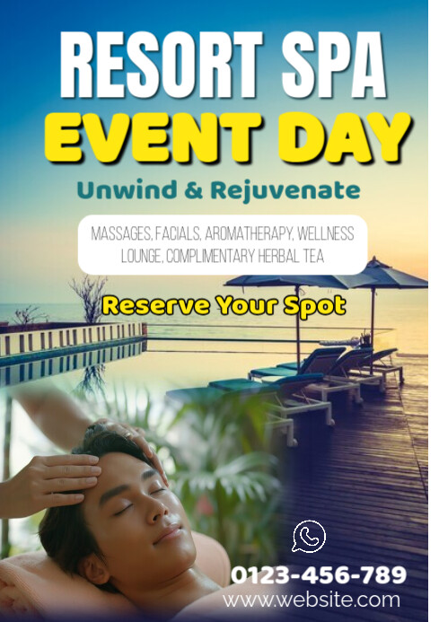 Joyful Resort Spa Event Day A2 Template | PosterMyWall