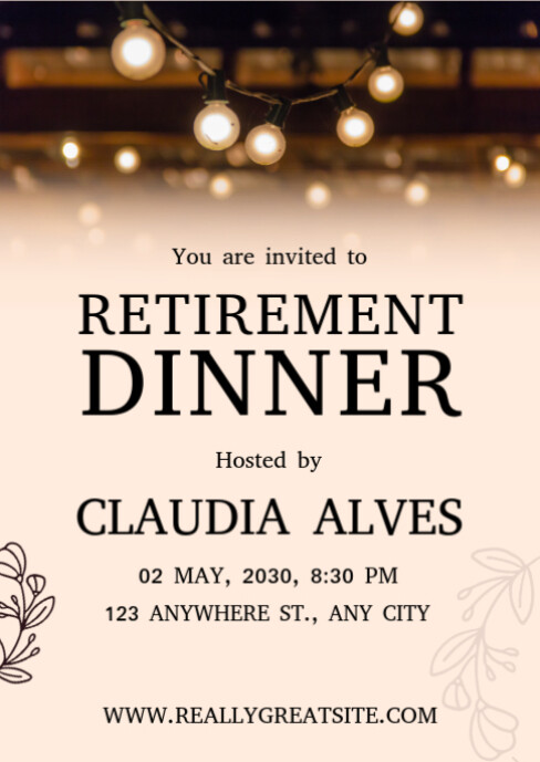 Joyful Retirement Dinner Invitation A6 Template | PosterMyWall