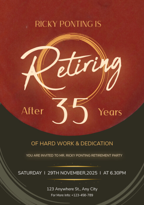 Joyful Retirement Party Invitation Ad Flyer Design A4 template