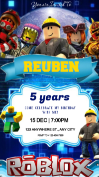 Roblox Themed Birthday Invitation Template | PosterMyWall