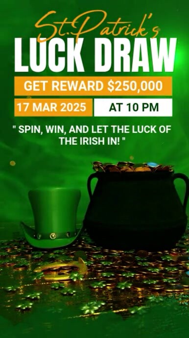 Joyful Saint Patrick's Day Luck Draw Instagram Reel template