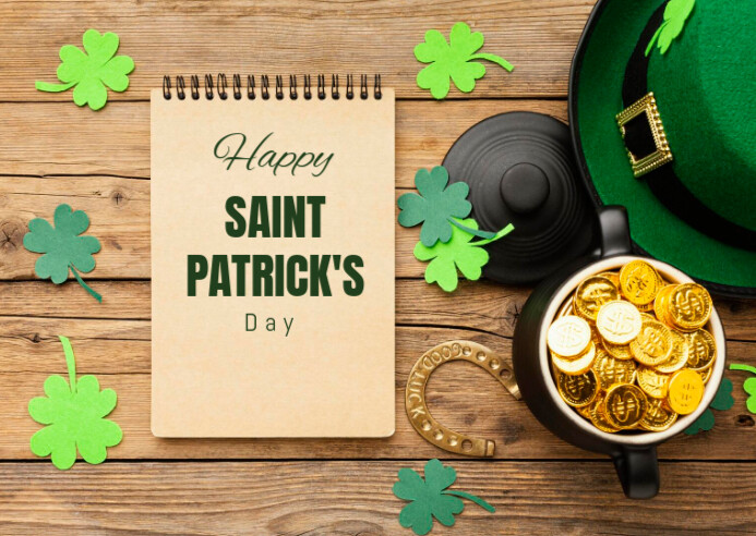 Joyful Saint Patrick's Postcard Pocztówka template