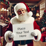 Joyful Santa With A Placard  Instagram Post template