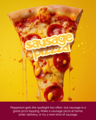 Joyful Sausage Pizza Day Instagram Portrait template