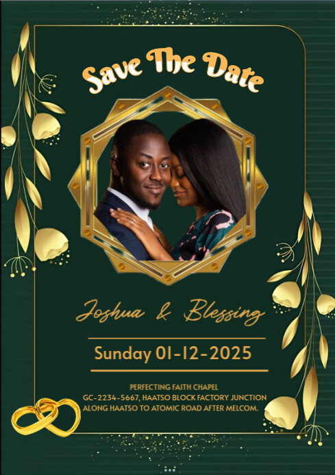 Joyful Save The Date Card Design  A4 template