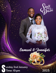 Joyful Save The Date Flyer Design  Flyer (us Letter) Pamflet (VSA Brief) template