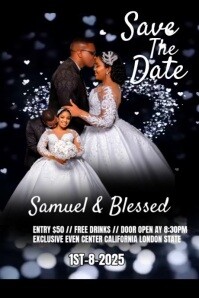 Joyful Save The Date Flyer Video  Poster template
