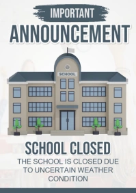 Joyful School Closed Announcement A4 template