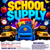 Joyful School Supply Drive Instagram Post Video Wpis na Instagrama template