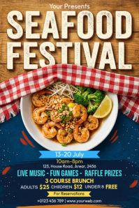 Joyful Seafood Festival Poster template