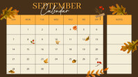 Joyful September Calendar 2025 Цифровой дисплей (16 : 9) template