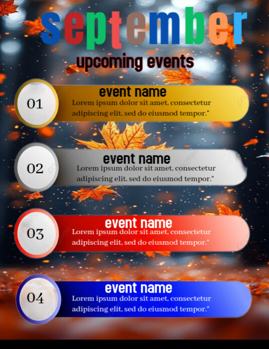 Joyful September Upcoming Events Flyer (us Letter) Template | PosterMyWall