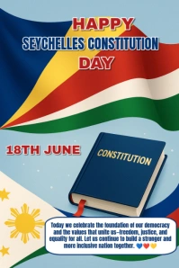 Joyful Seychelles Constitution Day  Pinterest Graphic template