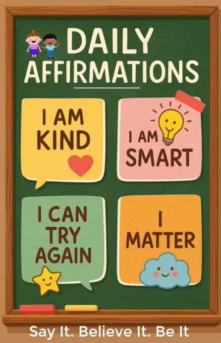 Joyful Shine Bright – Daily Affirmations For Kids Tabloid template