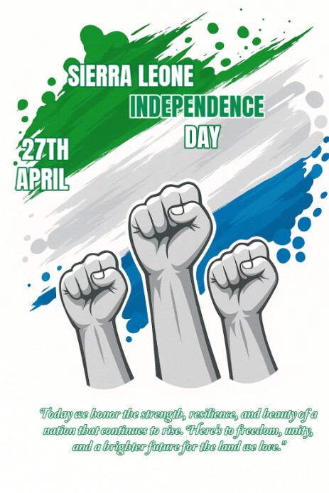 Joyful Sierra Leone Independence Day  Pinterest Graphic template