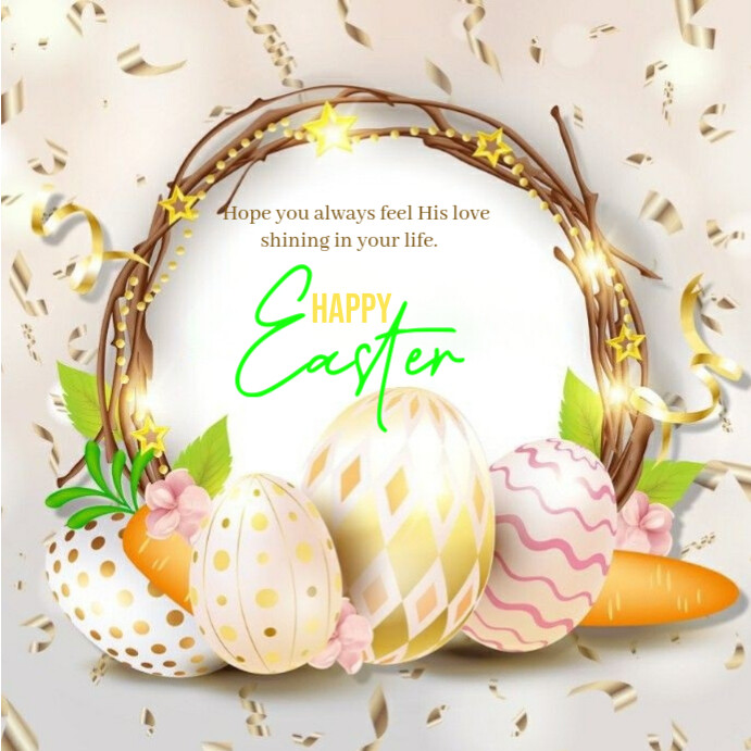 Copy of Joyful Simple Easter Greeting Card And Best Wishes Template ...