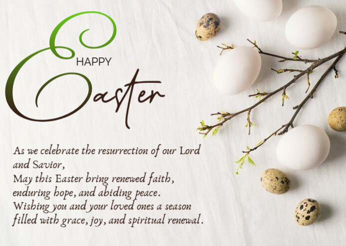 Copy of Joyful Simple Easter Warm Greetings And Messages Postcard ...