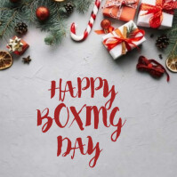 Joyful Simple Illustrative Happy Boxing Day  Instagram Post template