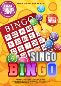 Joyful Singo Bingo Event A4 template