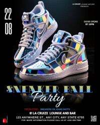 สีดำ Sneaker Ball Party Instagram Portrait Template