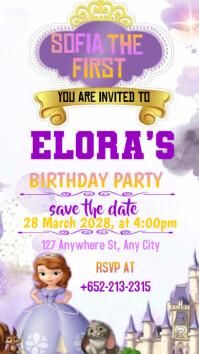 Sofia The First Birthday Party Template | PosterMyWall Sofia The First Birthday Party Template | PosterMyWall