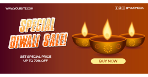 Rød Diwali Sale Facebook begivenhed cover Template