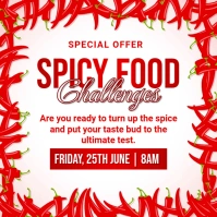 Joyful Spicy Food Challenge Logo template