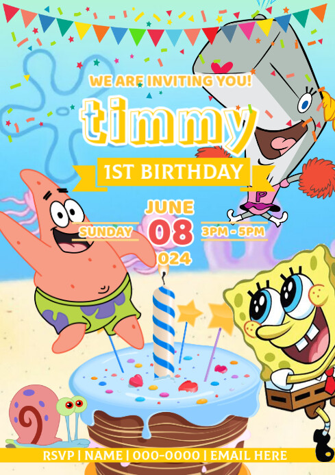 Joyful Spong Bob A4 template