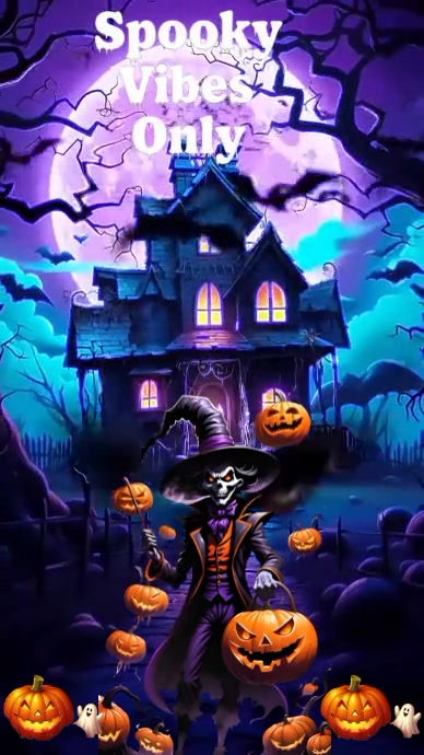 Joyful Spooky Vibes Only Youtube Short template