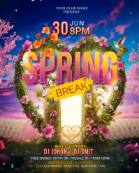Joyful Spring Break Party Instagram Portrait template
