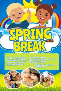 Joyful Spring Break  Poster template
