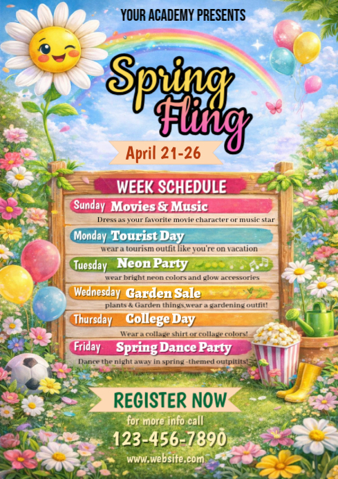 Joyful Spring Fling Event A4 Template | PosterMyWall