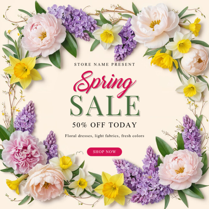 Joyful Spring Sale Instagram Post template