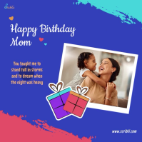 Purple Mother's Birthday Сообщение Instagram Template