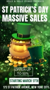 Joyful St Patrick's Day Sales Offer Flyer Instagram Story template