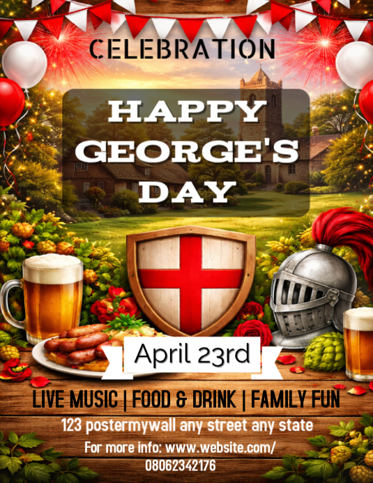 Joyful St. George's Day Celebration Flyer Template | PosterMyWall