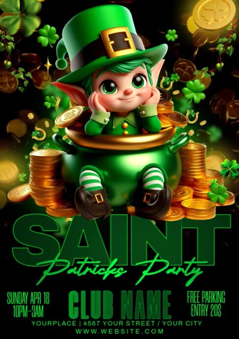Joyful St. Patrick's Day A3 template