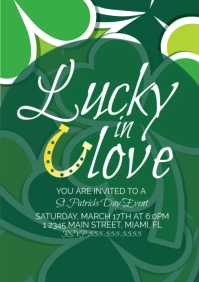 Joyful St. Patricks Day Event Shamrock Invitation A4 template