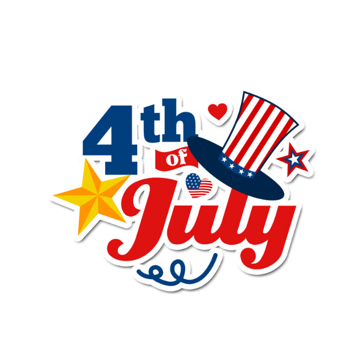Joyful Stars, Stripes & Logos: Independence Day Edition 4th July Logo Logótipo template