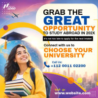 White Study Abroad Instagram 帖子 Template